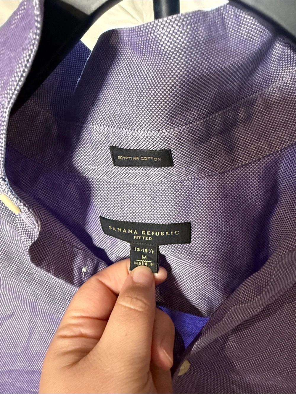 Banana Republic Men's Purple Button-Up Dress Shirt